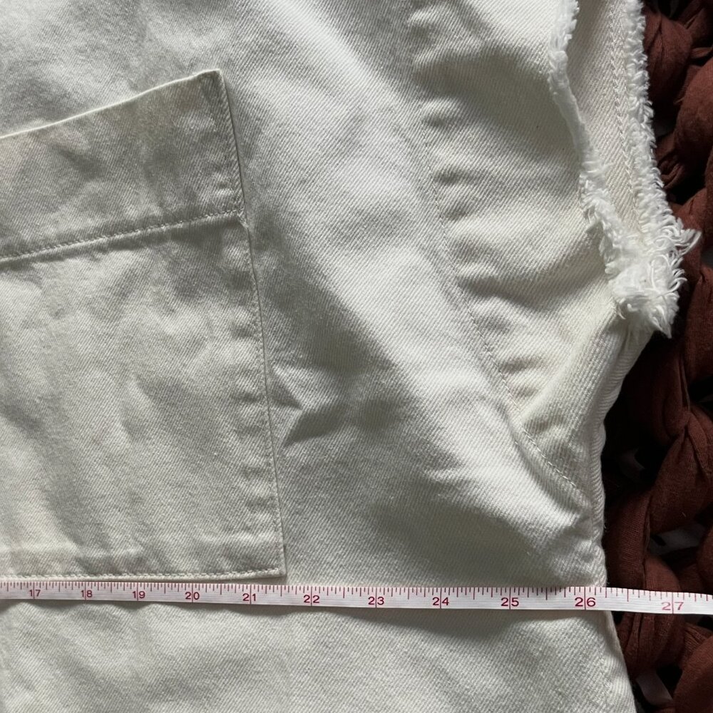 NWOT Everlane Denim Workwear Dress w/ Frayed Hem - Bone - Size XXL - Picture 13 of 15